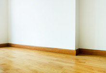 Empty Room Interior,parquet Floor With White Wall,house Interior