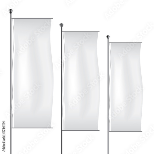 Download Flag mockup Blank advertising flags or billboards vector template illustration - Buy this stock ...