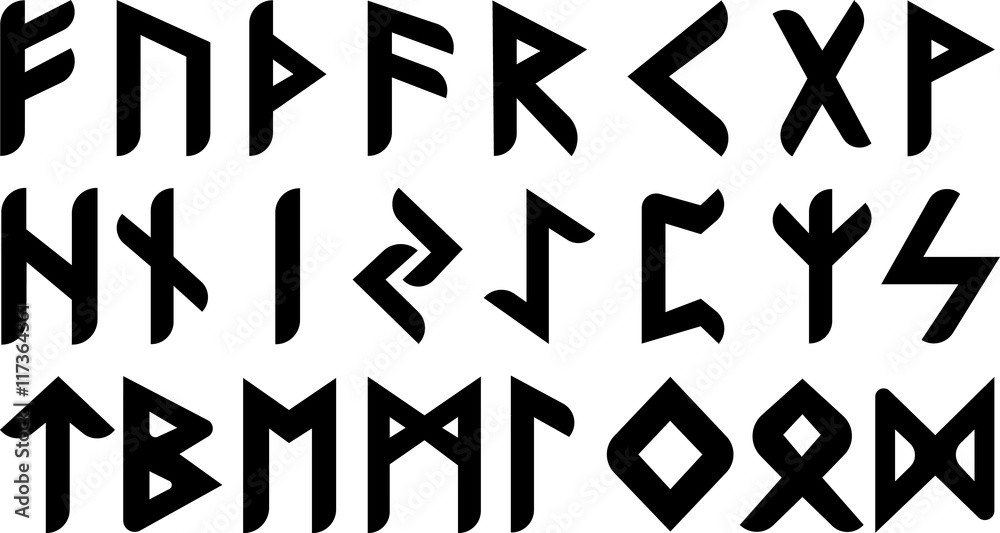 Vector illustration of an ancient runes Stock Vector | Adobe Stock