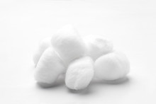 Medical Cotton Wool Balls On White Background