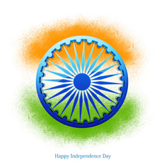 Sticker - Glossy Ashoka Wheel for Indian Independence Day.