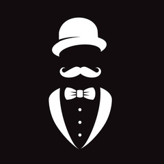 Wall Mural - retro gentleman vector icon.