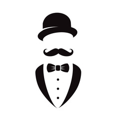 Wall Mural - retro gentleman vector icon.
