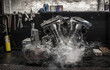 © ADDICTIVE STOCK - Motorbike engine in smoke