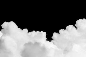 Wall Mural - white cloud isolated on black background