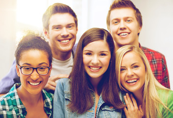 Canvas Print - group of students at school