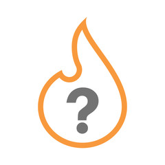 Poster - Isolated line art flame icon with a question sign