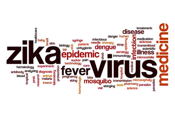 Sticker - Zika virus word cloud concept