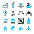 Natural gas production, injection and storage. Set of objects