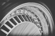 Close-up of aluminium rim of luxury car wheel, black and white