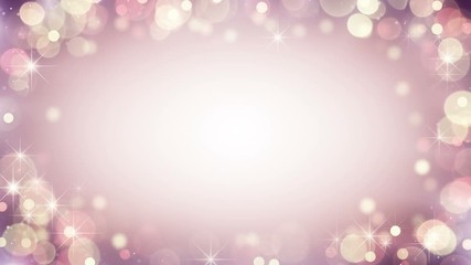 Canvas Print - Gentle pink frame of bokeh lights and blinking stars. Abstract holiday background. Computer generated seamless loop animation 4k (4096x2304)
