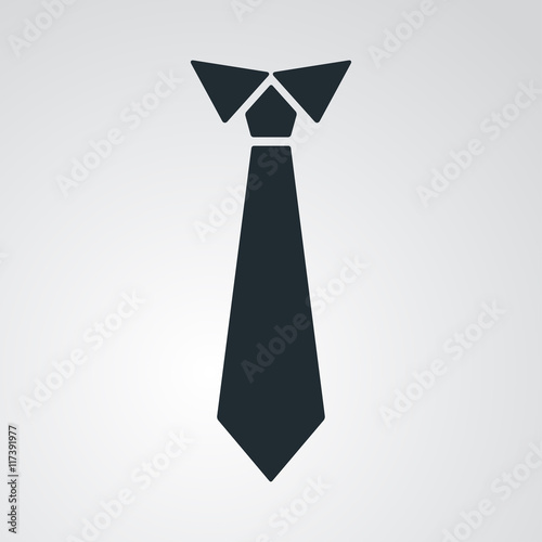 Fotografía Icono plano corbata en fondo degradado