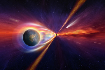 Wall Mural - black hole in deep space