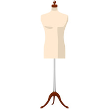 Man Mannequine Dummy Tailor Isolated Vector Illustration
