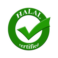 Wall Mural - HALAL certified icon or symbol image concept design for business and use in company system.