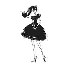 woman in the ball gown silhouette