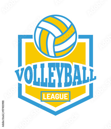 Template logo for volleyball sport team with sport sign and symbols ...