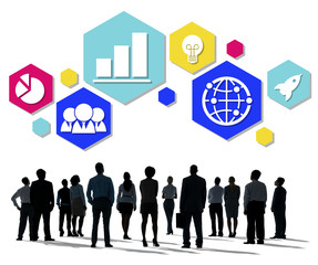 Wall Mural - Global Business Strategy Planning Icon Concept