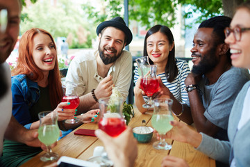 Canvas Print - Meeting at cafe