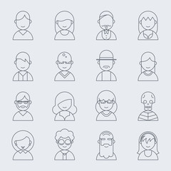 Vector line people icons