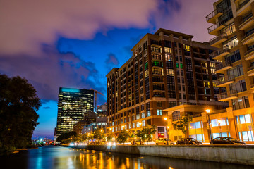 View of Inner Harbor area in downtown Baltimore Maryland USA