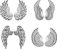 Cartoon Angel Wings Collection Set