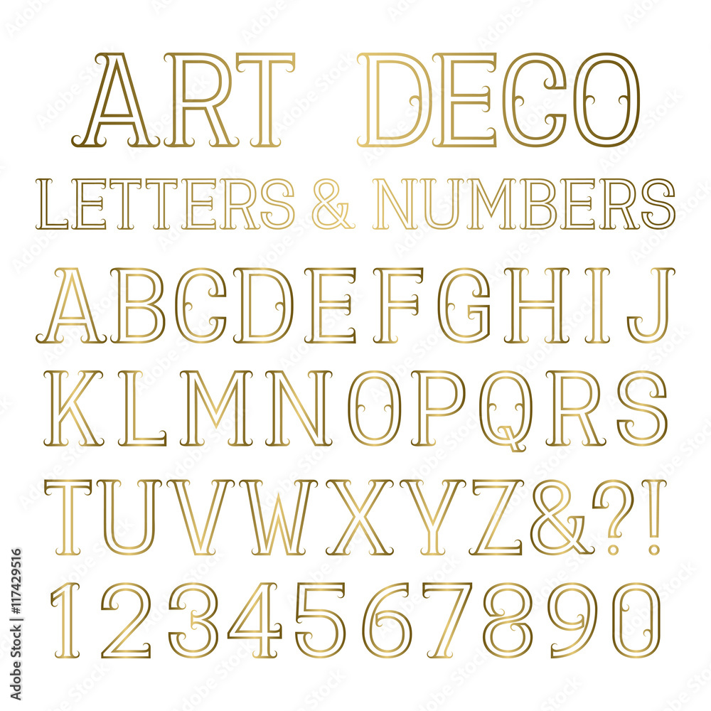 Golden outline font with flourishes. Shiny gold capital letters and ...