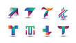 Abstract Colorful T Logo - Set of Letter T Logo