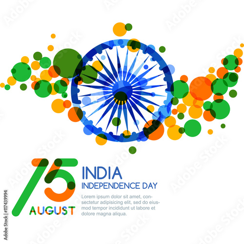 15th Of August India Independence Day Vector Multicolor Banner