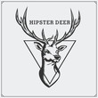© malashkos - Deer hunt. Vintage hunting label. Vector illustration.