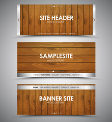 Poster - set of wooden web banners