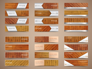 Poster - set of wooden web banners