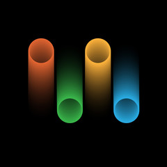 Wall Mural - abstract colored shape on black