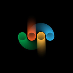 Wall Mural - abstract shape in blue,red,yellow,green colors