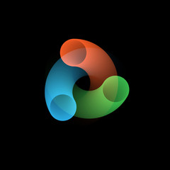 Wall Mural - abstract shape with circles in blue,red,green colors