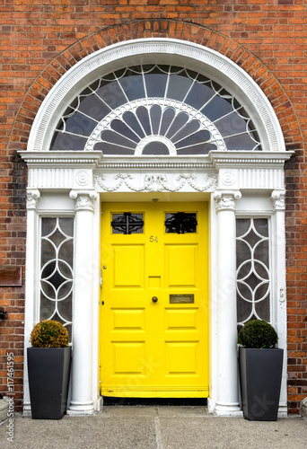 Stampe Irland - Dublin - bunte Haustür am Merrion Square Park