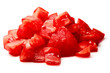Chopped peeled tomatoes, clipping paths