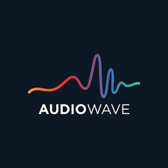 Wall Mural - Music Logo concept sound wave, Audio Technology, Abstract Shape