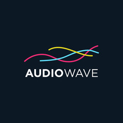 Wall Mural - Music Logo concept sound wave, Audio Technology, Abstract Shape