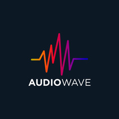 Wall Mural - Music Logo concept sound wave, Audio Technology, Abstract Shape