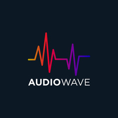 Wall Mural - Music Logo concept sound wave, Audio Technology, Abstract Shape