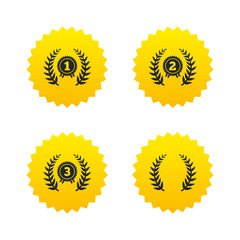 Laurel wreath award icons. Prize for winner.