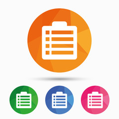 Poster - checklist sign icon. control list symbol.