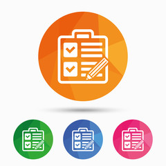 Poster - checklist sign icon. control list symbol.
