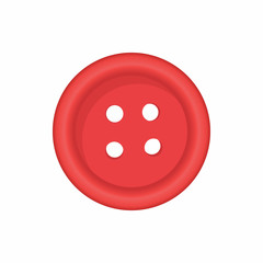 Poster - Button for clothing icon in cartoon style isolated on white background. Sewing symbol