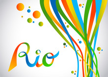 Rio Brazil Color Design With Shapes For Sport Game