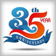 Template logo 35th anniversary vector illustrator.celebration logo color number design, anniversary with ribbon