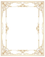 Fototapete - gold decorative horizontal floral elements, corners, borders, frame, crown. Page decoration.