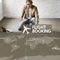 Sticker - Flight Ticket Booking Destination Journey Concept