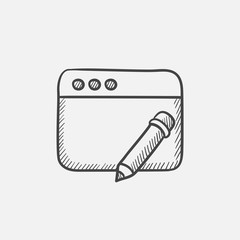 Fototapete - Digital art sketch icon.